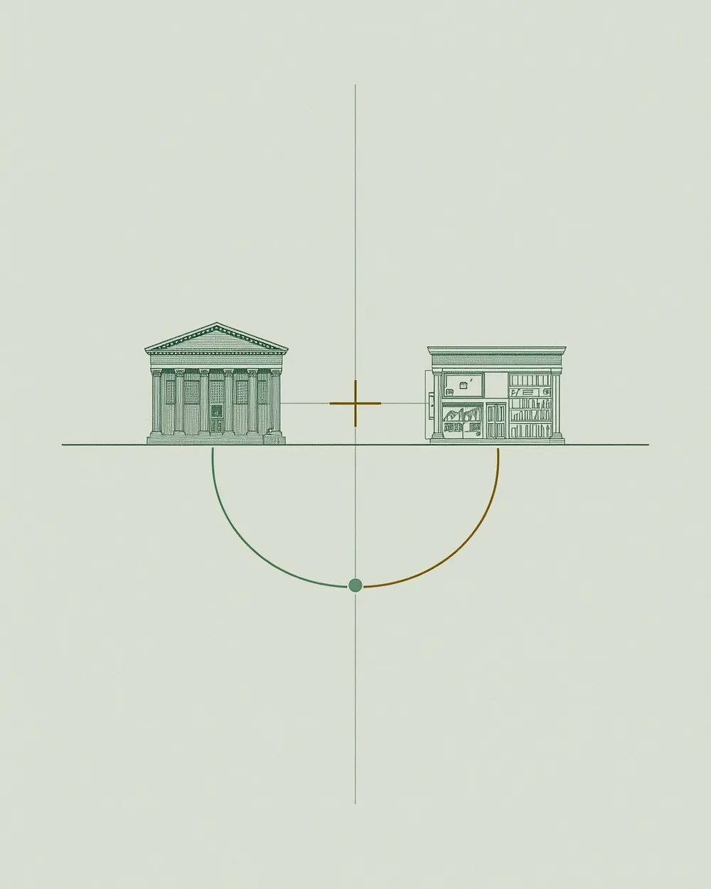 Ozow: Engraving-style flow diagram. A shopper selects Ozow, logs into their bank, approves, and a R100 note moves in real time from bank to merchant till, with a struck-through card-chargeback symbol. Pine-green and note-blue on security paper.