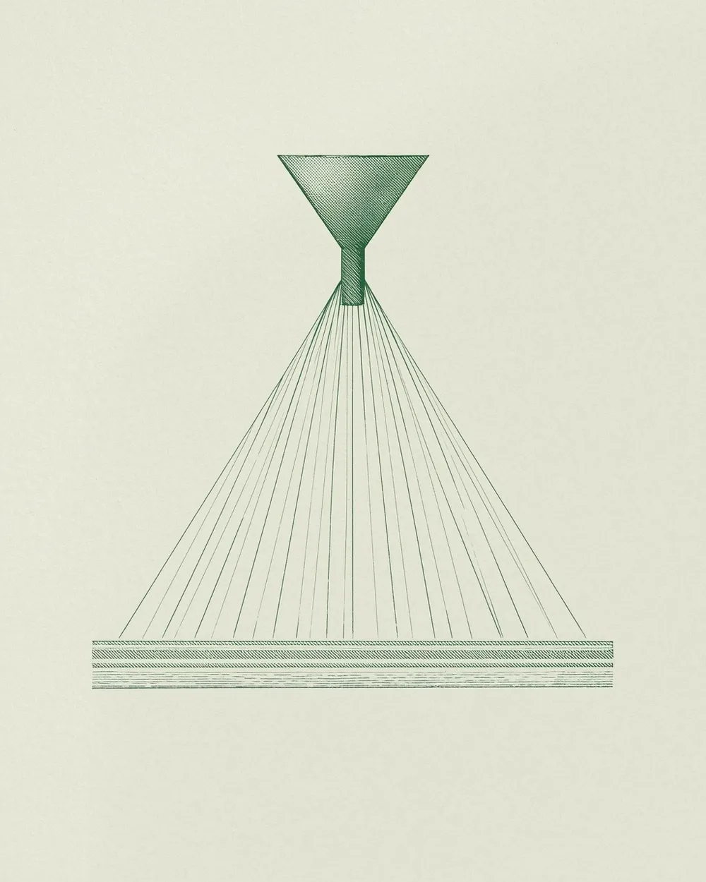 PayFast: A single checkout funnel splitting into a fan of eleven labelled payment rails, each tagged with its own rate, converging on one settlement line. Pine-green and note-blue on security paper.
