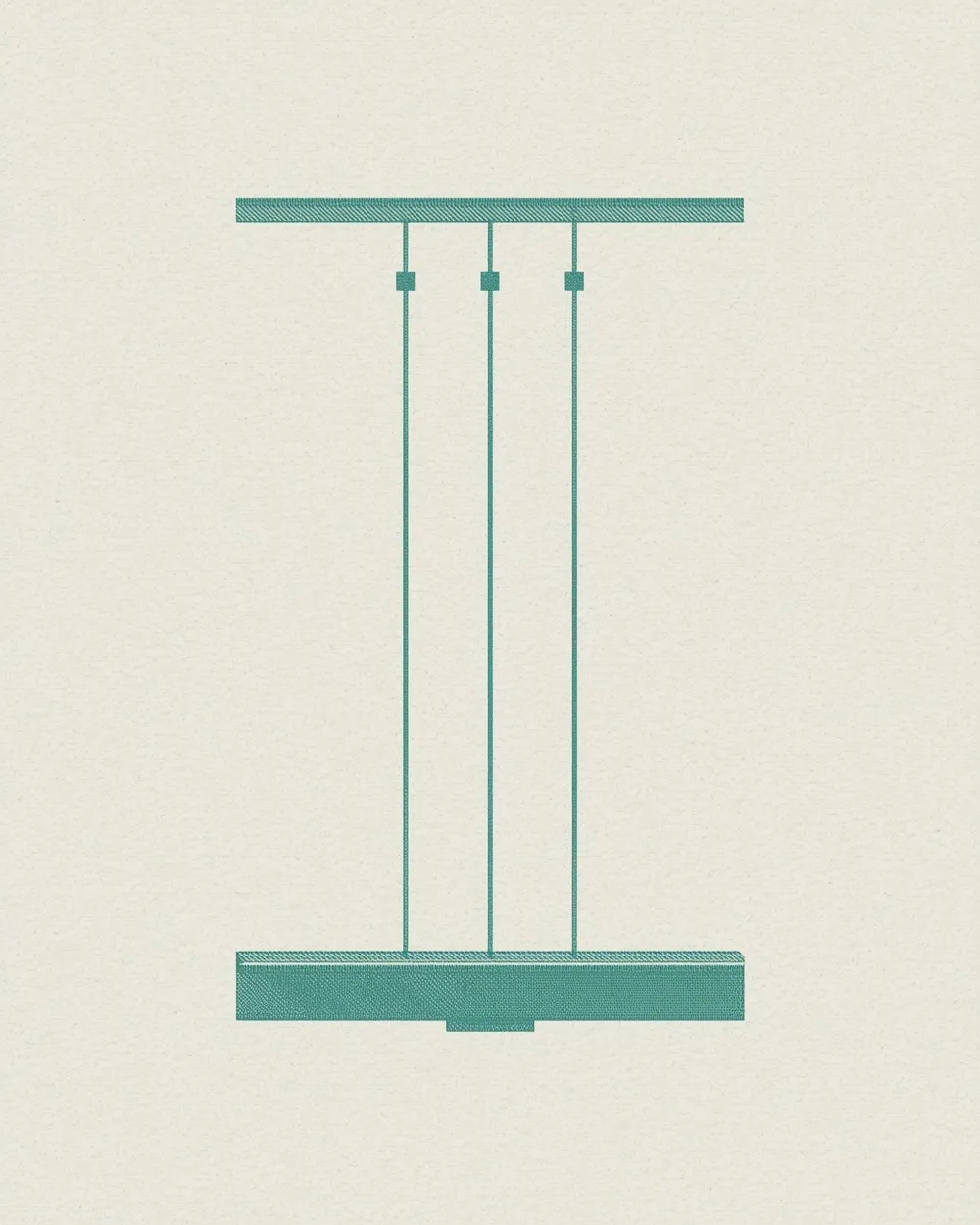 Stitch: A routing switch directing one payment intent down three engraved rails, cards, bank and pay-later, converging on a single reconciled ledger line. Pine-green and note-blue on security paper.